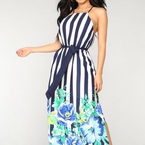 Floral striped dress